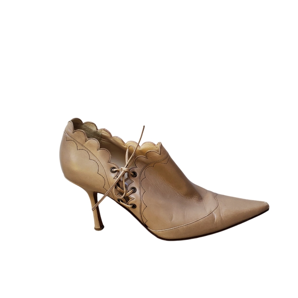 Jimmy Choo Scalloped Side Tie Slim Heels